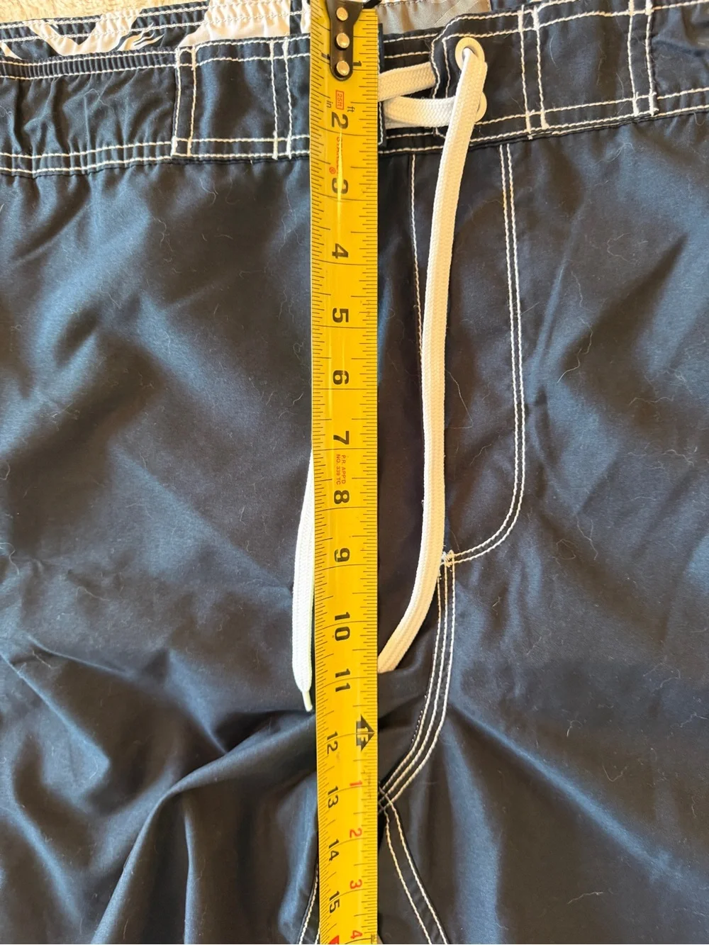 Old Navy Navy Blue White Contrast Stitch Cargo Board Shorts Swim Trunks XL
